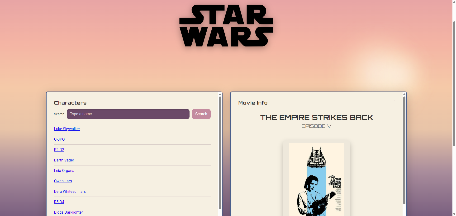 Star Wars Character Guide